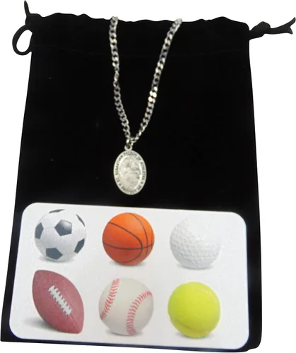 Miniatura 2 de Westmon Works Juego de medalla de San Sebastián para todos los deportes con colgante de medallón de peltre y tarjeta de oración en una bolsa