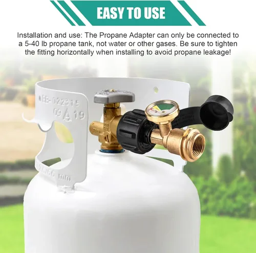 Miniatura 7 de 2 medidores de tanque de propano con detector de fugas, indicador de nivel universal para tanques de 5 a 40 libras, compatible con estufas