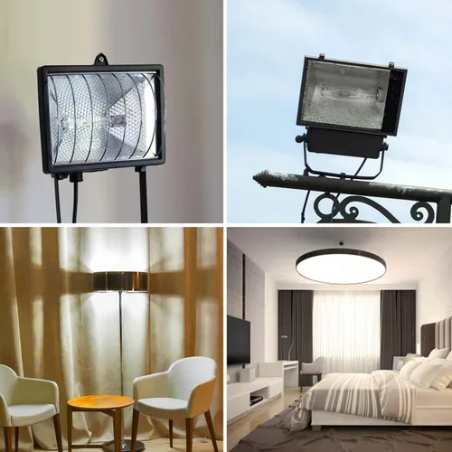 Miniatura 7 de Paquete de 4 Bombillas R7S 118mm T3 300W Halógenas Regulables 4500lm Tipo J 120V Base R7S Luz Blanca Cálida 2700K Bombillas Halógenas de Doble