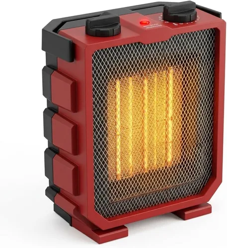 Comfort Zone - Calentador de espacio eléctrico portátil de 1,500W con ventilador, termostato ajustable, 2 configuraciones de calor + modo