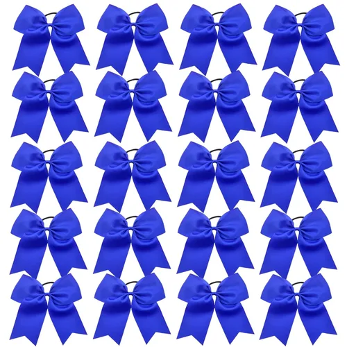 Miniatura 12 de 20 piezas lazos grandes de 8" para porristas para niñas, hechos a mano, cinta grosgrain, accesorios para el cabello para adolescentes, niñas