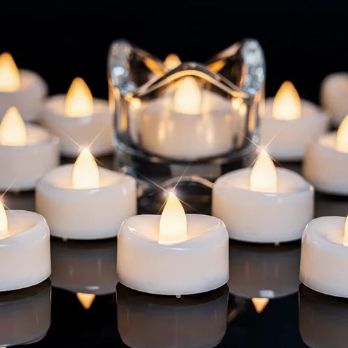 Miniatura 28 de merrynights - Velas LED sin llama, paquete de 12 velas pequeñas a pilas, velas para decoración de fiestas, hogar, bodas y otoño, 1.5 x 1.25 pulgadas
