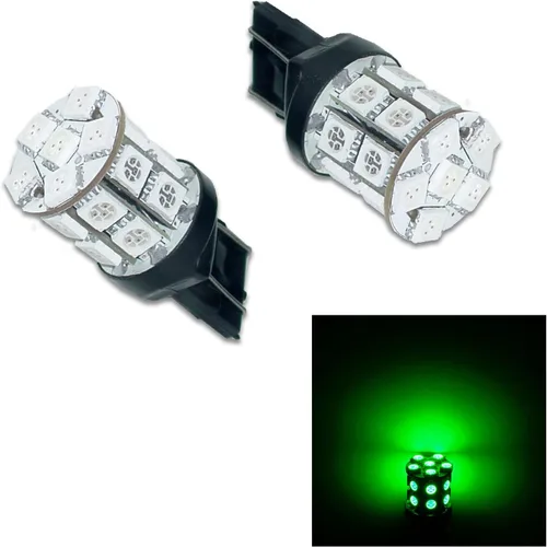 Miniatura 16 de PA LED 2 piezas 13SMD T20 7443 azul auto LED bombilla 12V para señal de giro lateral marcador de parada luz trasera