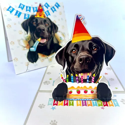 Miniatura 50 de Tarjeta de cumpleaños de perro Beagle 3D emergente – Felicitación de feliz cumpleaños para los amantes de los perros – Tarjeta desplegable