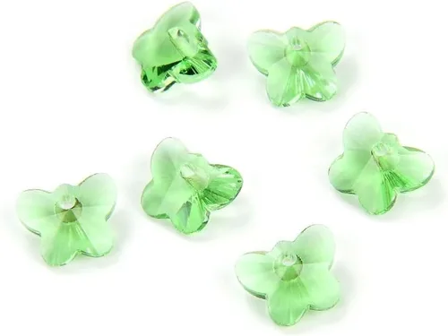 Miniatura 16 de 20 colgantes de cristal de mariposa checa de 0.394 in (0.39 pulgadas) abril transparente piedra natal agujero lateral cuentas para joyería artesanía