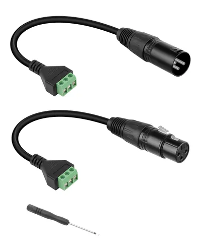 Miniatura 10 de GELRHONR Paquete de 2 cables convertidores XLR hembra a 3 pines sin soldadura de 11.8 in, para micrófono de estudio, altavoces, grabación en vivo