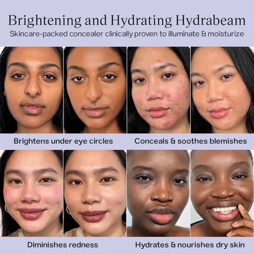 Miniatura 8 de Saie Hydrabeam - Aclarador para debajo de los ojos, corrector transparente + hidratante con glicerina, escualano + extracto de pepino, corrector