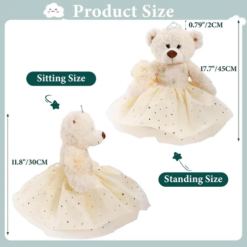 Miniatura 2 de Muñeca de quinceañera con vestido de membrillo con vestido, decoraciones de quinceañera, regalos de decoración de quinceañera, OSO de peluche