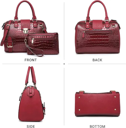 Miniatura 3 de Dasein - Bolso de mano para mujer, diseño de barril, cuero vegano, bolso de hombro, con asa superior, a la moda, bolso de trabajo
