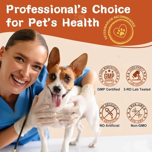 Miniatura 5 de Probióticos para perros, probióticos para perros para la salud digestiva, además de calabaza y aceite de pescado, para intestino y picazón, 120
