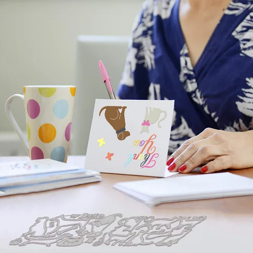 Miniatura 5 de GLOBLELAND Troqueles de corte de silueta para perros y gatos para hacer tarjetas, troqueles de corte para perros y gatos para manualidades, álbumes