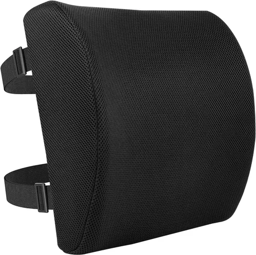 Amazon Basics Cojín rectangular de espuma viscoelástica para silla de escritorio de oficina, color negro