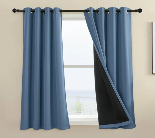 Miniatura 54 de Rutterllow - Cortinas 100% opacas, paneles de cortina con ojales, aislamiento térmico y bloqueo de luz para habitación y sala de estar