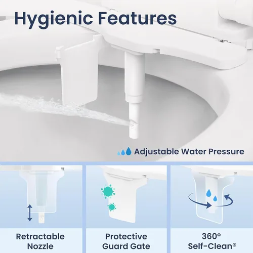 Miniatura 4 de LUXE Bidet NEO 120 Plus - Boquilla única, accesorio de bidé no eléctrico para asiento de inodoro, instalación deslizante patentada, autolimpieza