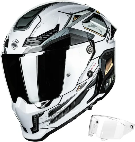 Miniatura 10 de ILM Cascos para Motocicleta para Adultos Hombres Mujeres Casco Integral DOT ECE con Visor Dual para Carreras en Calle con Pinlock Modelo MF509