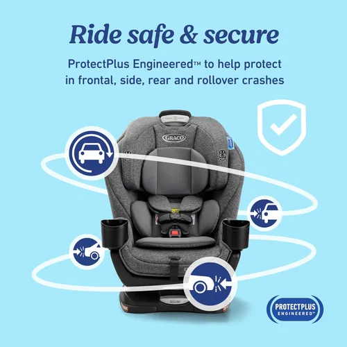 Miniatura 7 de Asiento de coche convertible Graco Extend2Fit 3 en 1 para bebé, orientación hacia atrás y hacia adelante, panel de extensión ajustable para espacio