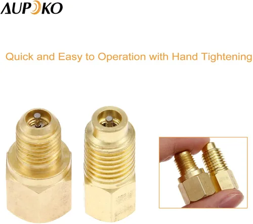 Miniatura 5 de Aupoko Adaptadores R12 R22 a R134a, adaptadores de conexión de puerto de tanque de refrigerante/bomba de vacío R134A - Hembra SAE de 1/4 pulgadas x
