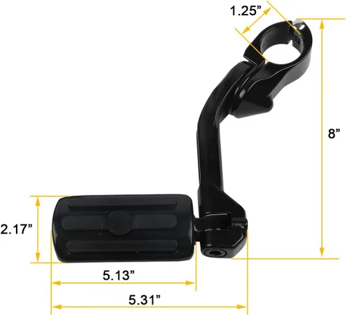 Miniatura 6 de TCT-MOTORPARTS Estriberas de pie de carretera de montaje largo para Harley Electra Glide, todo con protectores de motor de 1-1/4 pulgadas 1.25 Negro