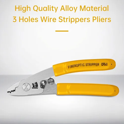 Miniatura 3 de 3 piezas de acero inoxidable CFS-3 Pelacables de fibra óptica de 3 orificios de puerto Herramienta de pelado de fibra óptica para chaqueta