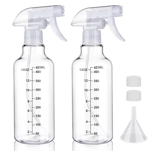 Miniatura 10 de Botella pulverizadora de plástico de 16.9 onzas, botellas vacías de pulverización, contenedor recargable, rociador de gatillo para soluciones