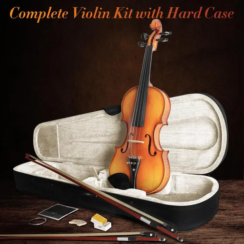 Miniatura 7 de Violín Acústico Para Principiantes, CVN-500 Violines de Iniciación de Madera Maciza de Ébano Equipados, Kit de Violín para Estudiantes con Estuche
