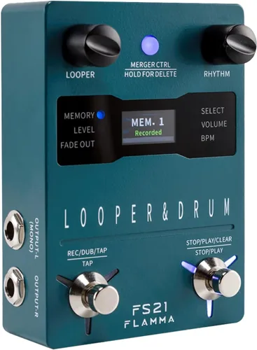 Miniatura 13 de FLAMMA FS22 - Pedal de efectos combo de delay y reverberación estéreo para guitarra ambiental con 3 pares de efectos combo, delay inverso, Combo