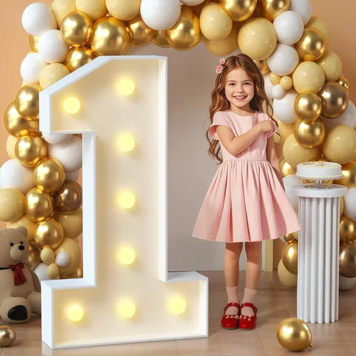 Miniatura 8 de imprsv Letras de marquesina iluminadas, letras de mosaico de 1.2 m con luz para decoración de baby shower, graduación, gran J para decoraciones