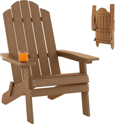 Miniatura 28 de MXIMU Folding Adirondack Chair for Outdoor: Easy Assembly and Comfortable Adirondack Chairs - Foldable Composite Fire Pit Chairs - All Weather