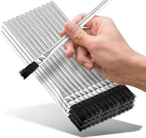 Miniatura 6 de Ram-Pro Cepillos de cerdas de crin de estaño/metal, para hogar, escuela, tienda, garage, Plateado