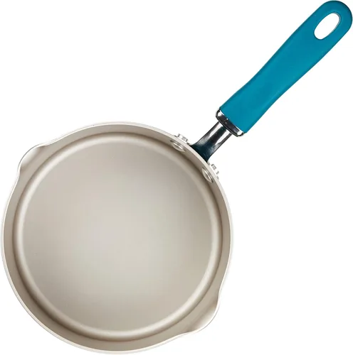 Miniatura 7 de Rachael Ray Olla esmaltada en acero con tapa, 12 cuartos de galón, azul marino y cacerola antiadherente 12020 Create Delicious con colador y tapa, 3