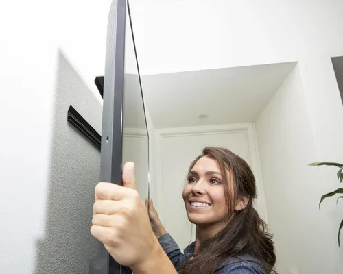 Miniatura 5 de Hangman Percha de TV para exteriores de 32" a 80" hasta 100 libras de perfil bajo VESA sin perno prisionero Montaje en pared Ladrillo Concreto