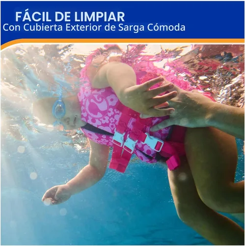 Miniatura 2 de SwimWays Barbie Chaleco Salvavidas de Entrenamiento para Natación, Chaleco de Natación para Niños Aprobado por la Guardia Costera de EE. UU.