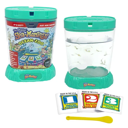 Los monos marinos originales - Zoo oceánico - Kit de ciencia para criar tus propias mascotas - Incluye huevos, alimentos y purificador de agua, el
