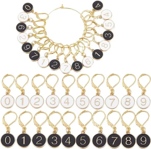 Miniatura 21 de SUNNYCLUE 1 Caja 30Pcs Marcadores de Puntada para Tejer y Ganchillo, Adornos de Flor de Margarita, Perlas de Perla, Tirador de Cremallera, Clip 30