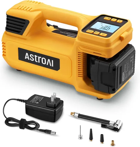 Miniatura 9 de AstroAI TC4 - Inflador de neumáticos con compresor de aire portátil, bomba de aire inalámbrica de 470 W 18 V para neumáticos de camión con batería