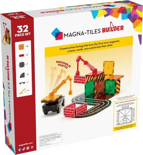 Miniatura 2 de MAGNA-TILES Builder - Juego de construcción magnética de 32 piezas, la marca original de construcción magnética