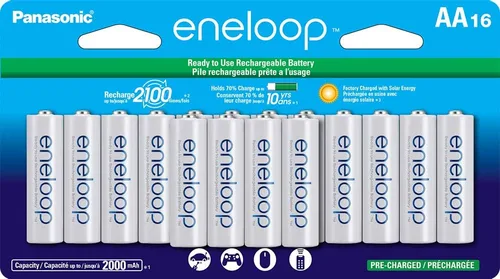 Miniatura 2 de Eneloop Panasonic BK-3MCCA16FA Cycle Ni-MH Baterías recargables precargadas, paquete de 16 baterías y baterías recargables precargadas Panasonic