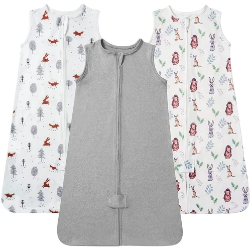 Miniatura 40 de TotAha Saco de dormir para bebés de 6 a 12 meses, paquete de 3, saco de dormir transpirable para bebé, niña, niño, manta usable con cremallera Azul