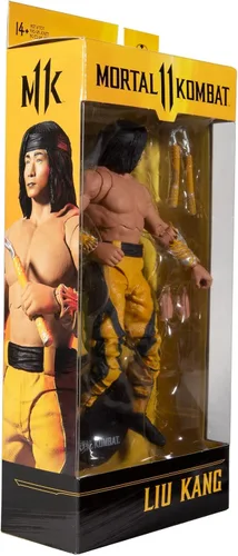 Miniatura 8 de McFarlane Toys Mortal Kombat Liu Kang (Fighting Abbot) Figura de acción de 7 pulgadas con accesorios