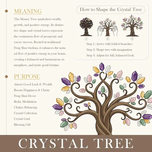Miniatura 2 de TUMBEELLUWA Amatista + piedra de cristal citrino árbol de dinero con base de ágata hecha a mano Feng Shui Bonsái árbol de decoración de árbol