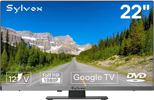 SYLVOX - TV para autocaravanas, TV de 22 pulgadas 12/24V para autocaravanas Full HD 1080P Smart TV, Tienda de aplicaciones incorporada, Soporte WiFi