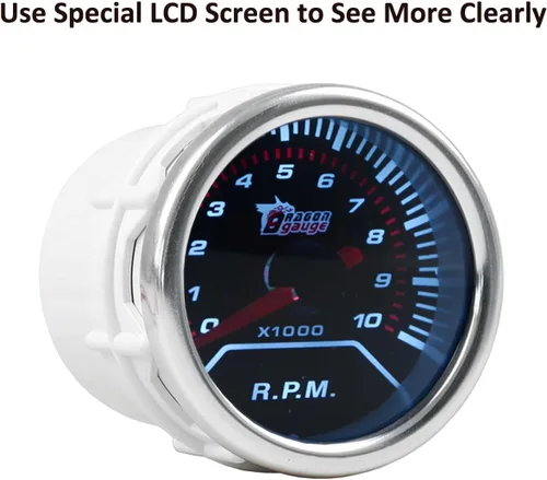Miniatura 2 de Puntero de motor de auto E Support, calibrador con barras indicadoras de aumento y lentes grises, de 2 pulgadas, Tacho Gauge