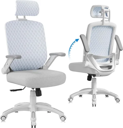 Miniatura 25 de GABRYLLY Silla de Oficina Ergonómica, Silla de Escritorio de Respaldo Alto para el Hogar con Reposacabezas, Brazos Abatibles, Bloqueo de Inclinación