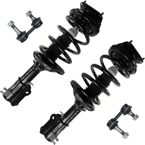 Miniatura 34 de Detroit Axle - Kit de 4 barras estabilizadoras delanteras para Ford F-150 2021 2022 2023 2024, 2 puntales con resorte helicoidal, 2 eslabones