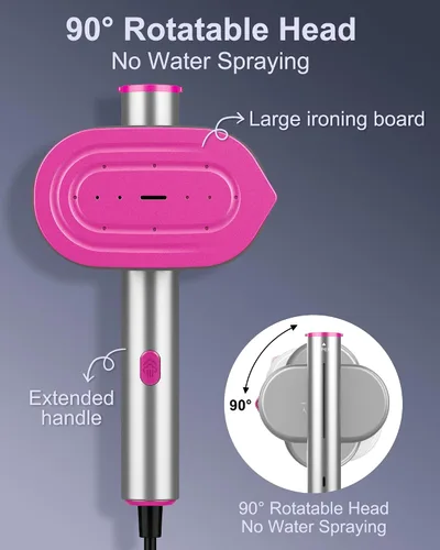 Miniatura 4 de Vaporizador de viaje para ropa, vaporizador de mano 2 en 1 y plancha de vapor, calentamiento rápido de 10 segundos 1200 W, cabezal giratorio de 90°