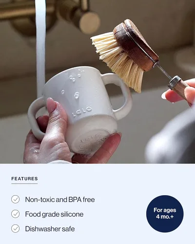 Miniatura 3 de Lalo Little Cup, Vaso con Pajita de Silicona No Tóxica con Asas - Vaso Entrenador para Bebés y Niños Pequeños - Sistema de Entrenamiento de Mini