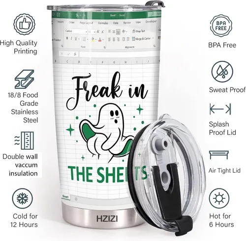 Miniatura 6 de Vaso de contador de 20 onzas con tapa de acero inoxidable aislado de Excel para contador, para hombres y mujeres, CFO de CPA, compañero de trabajo