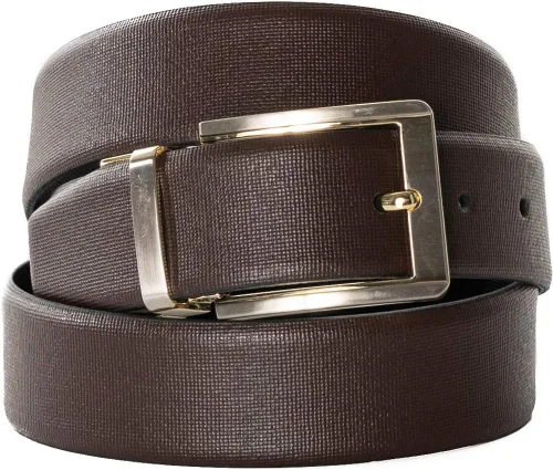 Miniatura 3 de Cinturón de piel para hombre de Monza, formal y reversible, 1.25 pulgadas de ancho, ambos lados