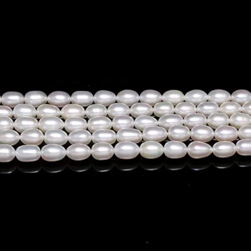 Miniatura 6 de Cuentas de perlas, perlas ovaladas naturales cultivadas de agua dulce, cuentas sueltas de 0.236-0.276 in, 14.2 pulgadas, nivel de calidad A