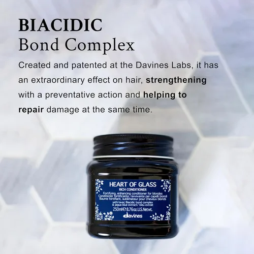Miniatura 7 de Davines Heart of Glass Rich Conditioner, Fortifying Treatment for Blonde & Silver Hair - Biacidic Bond Complex Repairs, Brightens & Nourishes with